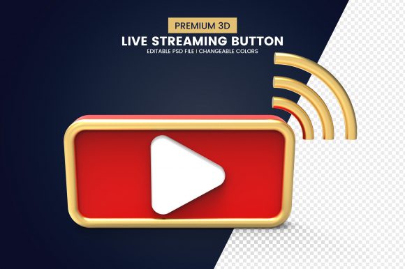 3D Live Streaming Media Play Button for Dynamic Projects
