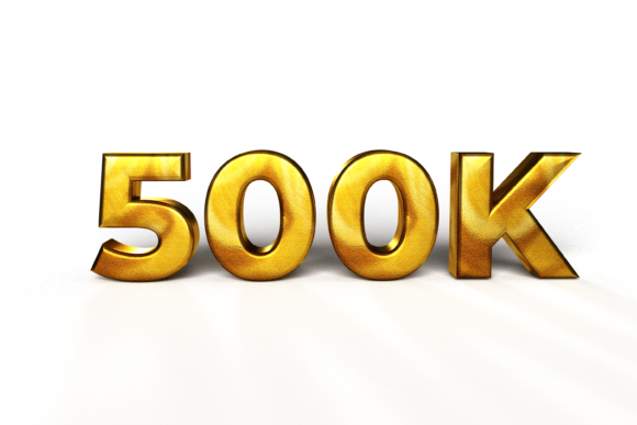 500k Special 3d Golden Foil Text Effect