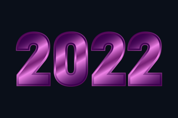 New Year 2022 Metallic Text Effect