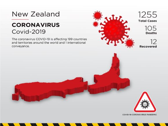 New Zealand Affected Country 3D Map for Pandemic Visuals
