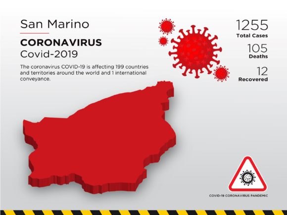 San Marino Affected Country 3D Map