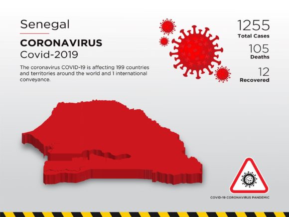 Senegal Affected Country 3D Map for Pandemic Visuals