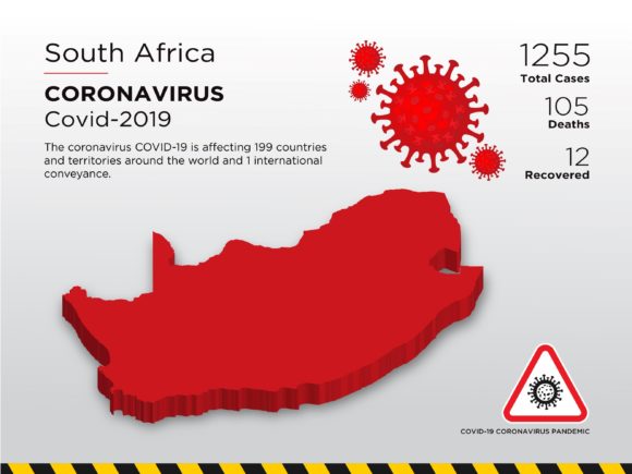 South Africa Affected Country 3D Map: Visualizing the Pandemic for Better Communication