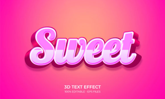 Sweet 3D Text Style Effect for Modern Branding