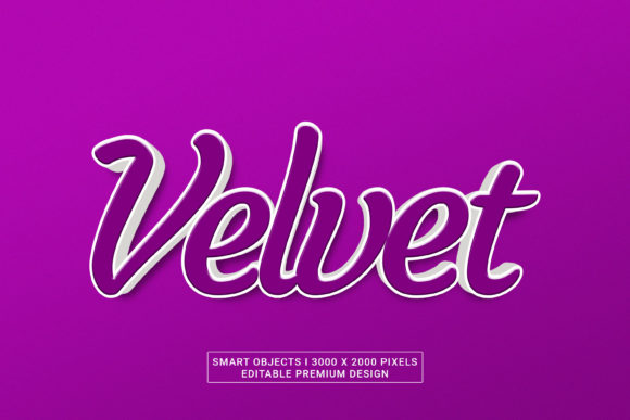 Velvet PSD 3d Text Effects for Premium Design