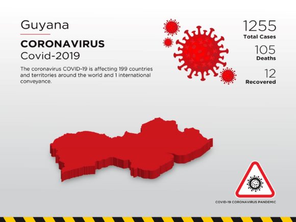 Visualizing the Global Impact: A Deep Dive into Guyana Affected Country 3D Map and Coronavirus Infographics Design