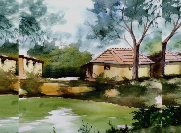 Watercolor Rural Village House Hand Draw: A Comprehensive Guide to This Artistic Asset