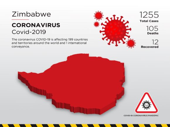 Zimbabwe Affected Country 3D Map: Visualizing Global Health Data